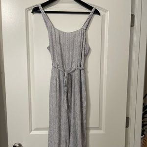 American Eagle white with black stripes S jumpsuit